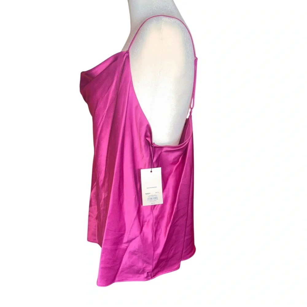 Nine West Satin Slip Style Tank Top Pink XL NWT Evening Cami - Picture 9 of 11